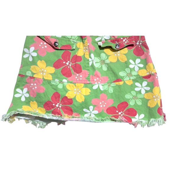 Floral Fringe Denim Skort Skirt Girls Size 16 by Copper Key - Picture 6 of 9